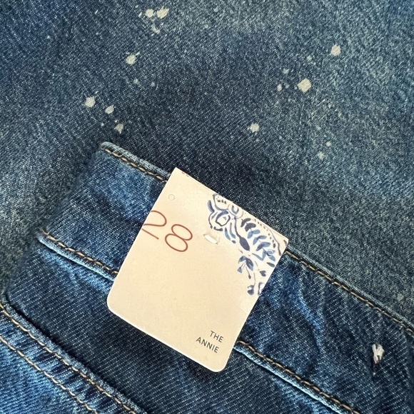 ANTHROPOLOGIE Pilcro The Annie Wide Leg Ultra High Rise Paint Splatter Jeans 28 - Picture 10 of 13